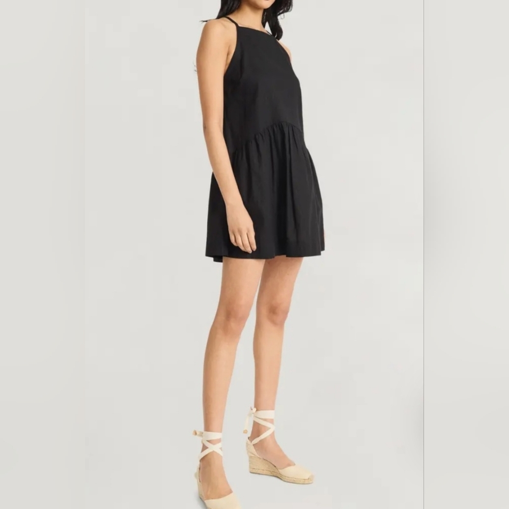 Elegant Linen Blend Mini Dress
